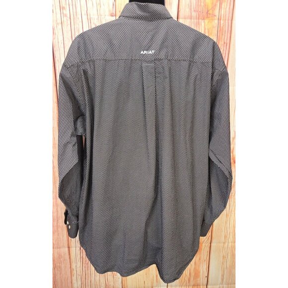 Ariat Mens Button-Down Brown Western Pattern Shirt XL Stretch - Picture 2 of 9